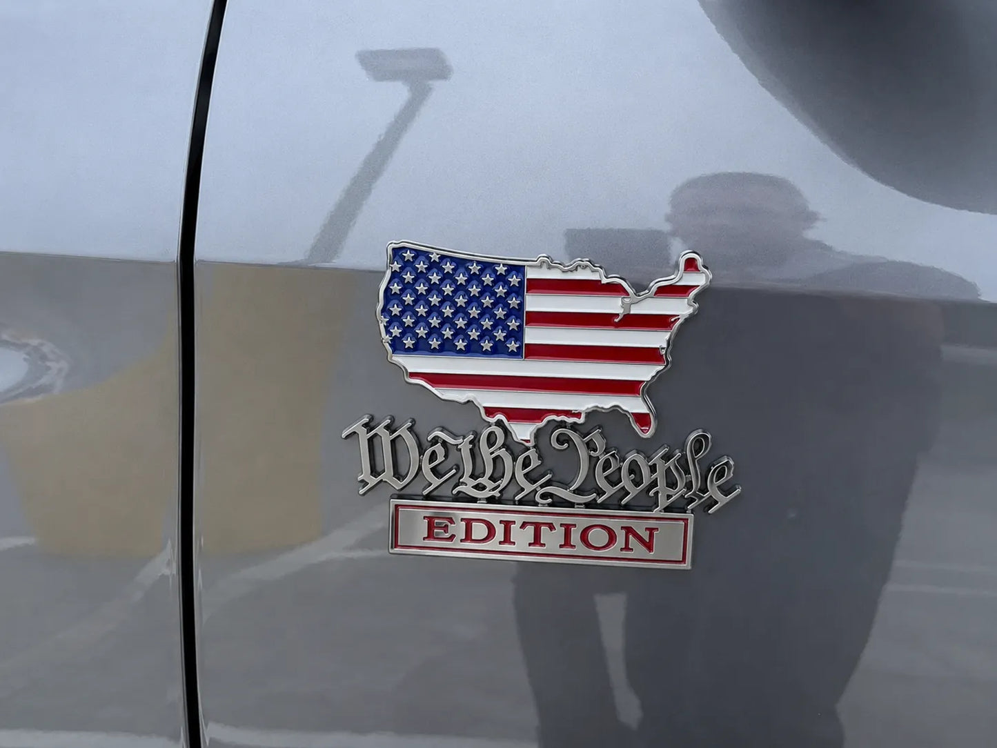 We The People Patriot Flag Edition Car Emblem Metal Badge - Made in America.