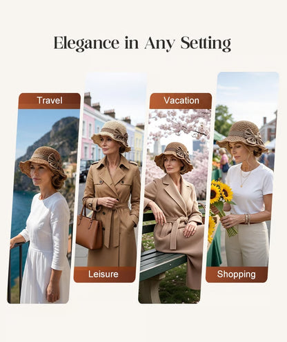 🌴Straw Hat with Retro Bow– Stylish Sun Protection Without the Heat