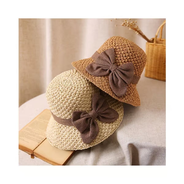 🌴Straw Hat with Retro Bow– Stylish Sun Protection Without the Heat