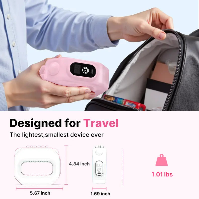 Portable Vibrations Cordless Vibration for Whole Body - 6 Speed Levels Neck & Shoulder Muscle Relief Deep Tissue Percussive Massager for Relaxation Pink & Gray Design