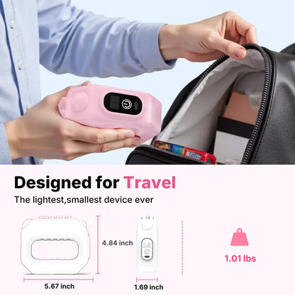 Portable Vibrations Cordless Vibration for Whole Body - 6 Speed Levels Neck & Shoulder Muscle Relief Deep Tissue Percussive Massager for Relaxation Pink & Gray Design