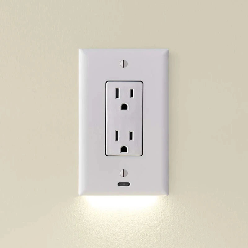 Outlet Cover with Integrated LED Night Light
