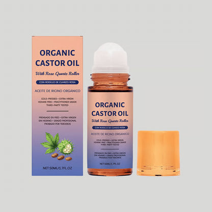 Organic Golden Castor Oil Roll-On with Rose Quartz