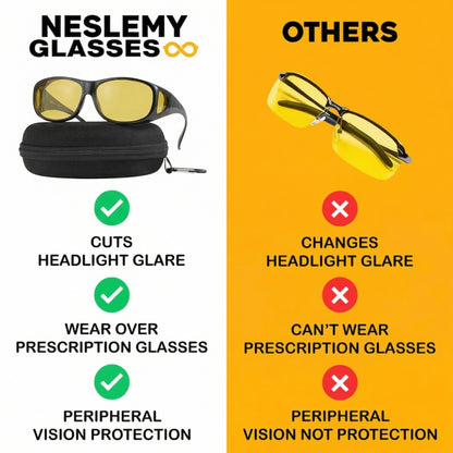 NESLEMY-Fit Over Night Driving Glasses with GlareCut Technology
