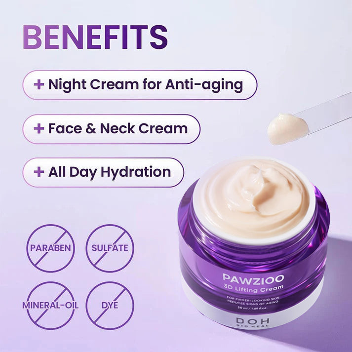 Pawzioo 3D Lifting Cream | Advanced Korean Facial Night Cream