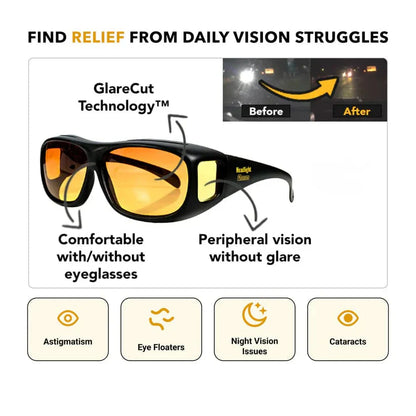 NESLEMY-Fit Over Night Driving Glasses with GlareCut Technology