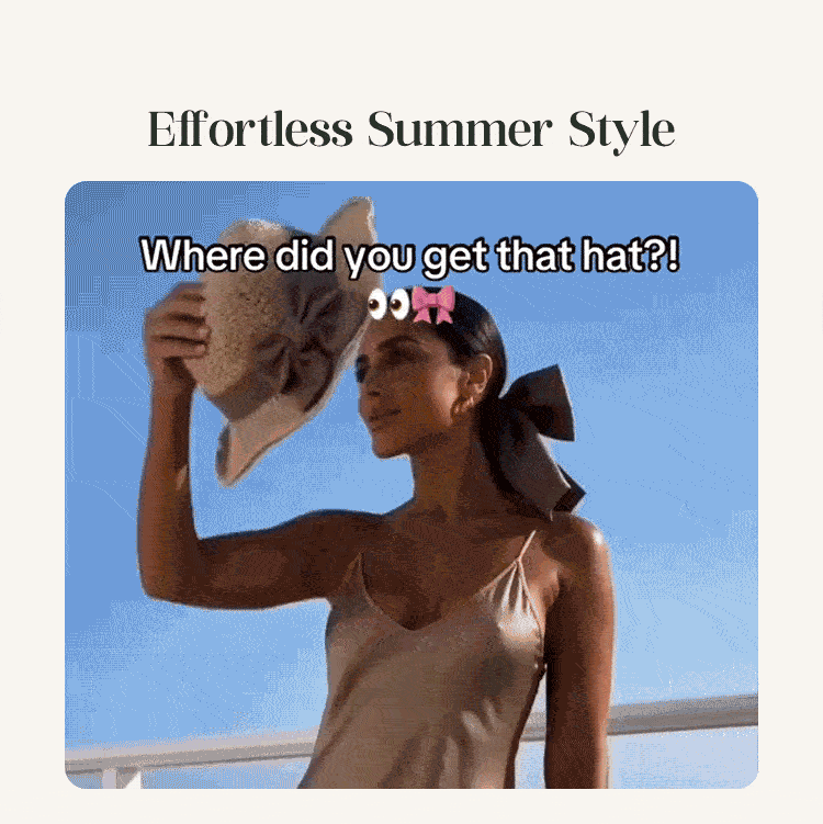 🌴Straw Hat with Retro Bow– Stylish Sun Protection Without the Heat
