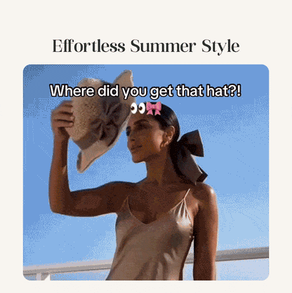 🌴Straw Hat with Retro Bow– Stylish Sun Protection Without the Heat