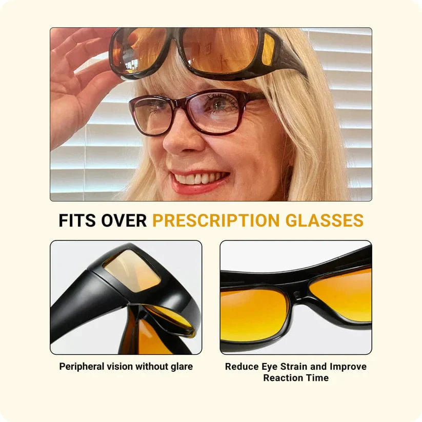 NESLEMY-Fit Over Night Driving Glasses with GlareCut Technology