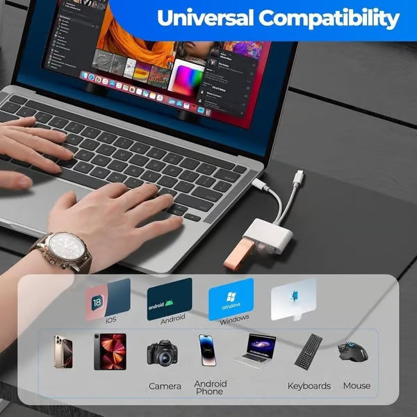 🏆Flash Sale⚡ 50K+ SOLD! Almost Gone-🔥3-in-1 USB-C Memory Card Reader