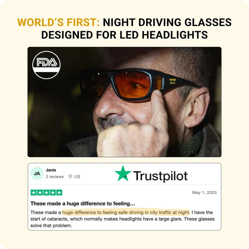 NESLEMY-Fit Over Night Driving Glasses with GlareCut Technology
