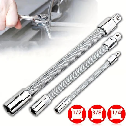 🔥Last Day 50% OFF🔥2026 Hot Sale💖1/2 Inch 35cm Socket Ratchet Wrench Set - 3 Bendable Shafts, Wrench Extender Tool, Connecting Rod