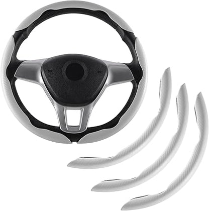 🔥LAST DAY 60% OFF🔥Carbon Fiber Silicone Anti-Slip Car Steering Wheel Cover Universal Fit