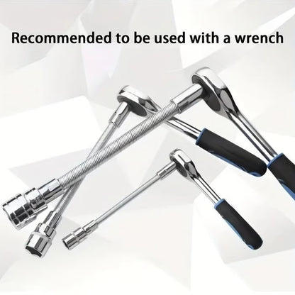 🔥Last Day 50% OFF🔥2026 Hot Sale💖1/2 Inch 35cm Socket Ratchet Wrench Set - 3 Bendable Shafts, Wrench Extender Tool, Connecting Rod