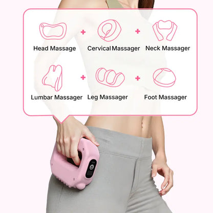 Portable Vibrations Cordless Vibration for Whole Body - 6 Speed Levels Neck & Shoulder Muscle Relief Deep Tissue Percussive Massager for Relaxation Pink & Gray Design