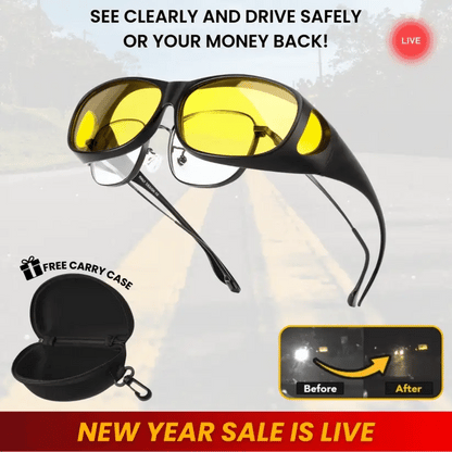NESLEMY-Fit Over Night Driving Glasses with GlareCut Technology