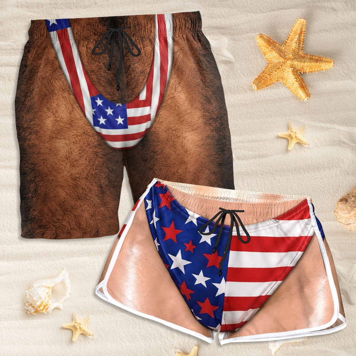 Patriotic swim trunks summer gift