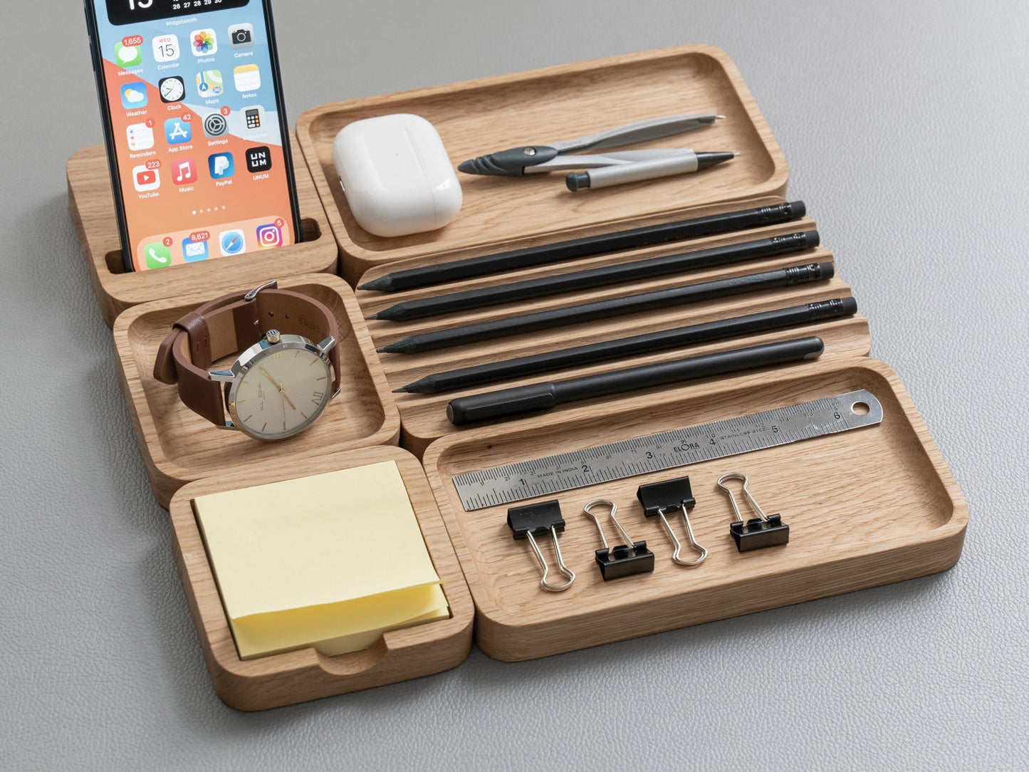 Wooden Sticky Note Tray