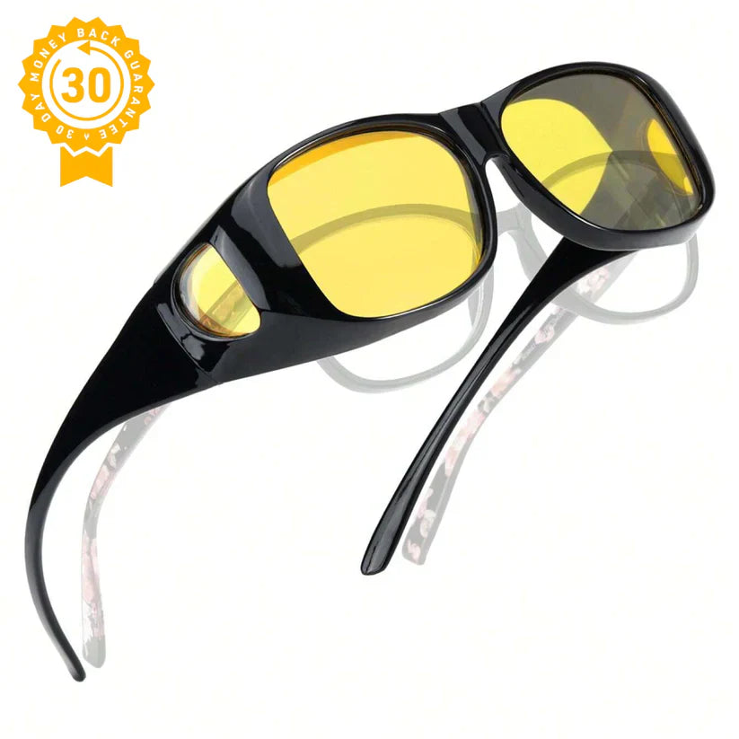 NESLEMY-Fit Over Night Driving Glasses with GlareCut Technology